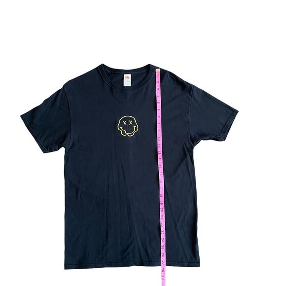 Men's MELTING HAPPY FACE T-Shirt Black Cotton Crew Neck Size Medium - Picture 11 of 14